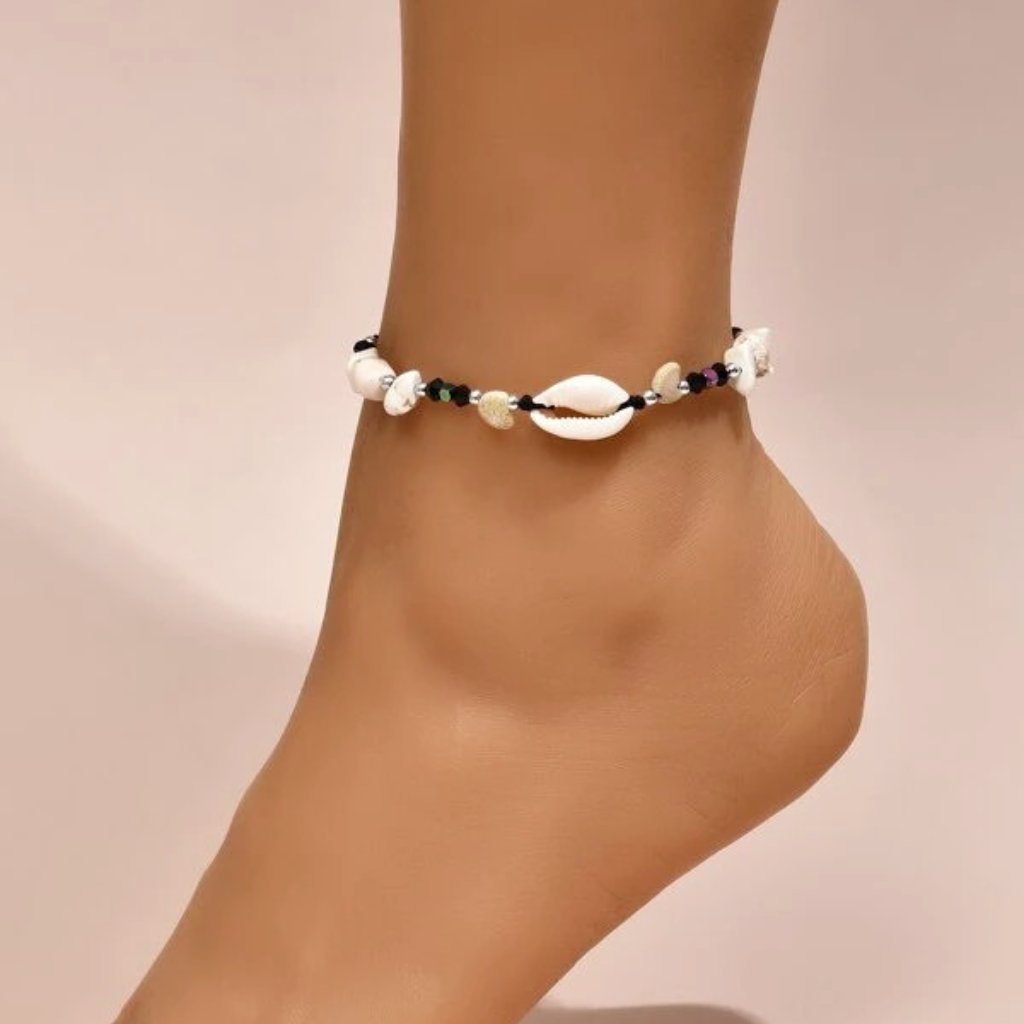 3 For $20 ~~ New Black Beaded Shell Tie Ankle Bracelet Anklet